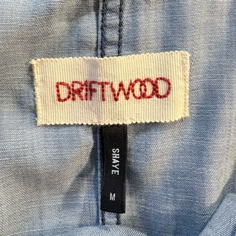 ♨️Driftwood Shaye Chambray Denim Drop-Waist Embroidered Mini Dress – Size M🧡 - Picture 7 of 9